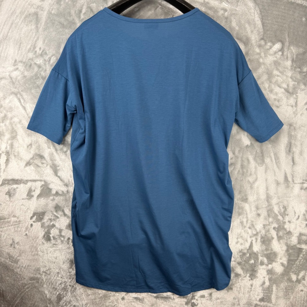 LuLaRoe Perfect T Blue Short Sleeve High Low Hem Oversized T-Shirt Womens Medium - Picture 2 of 12